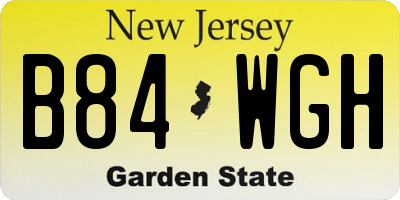 NJ license plate B84WGH