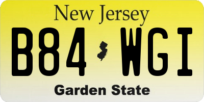NJ license plate B84WGI