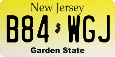 NJ license plate B84WGJ