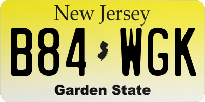 NJ license plate B84WGK