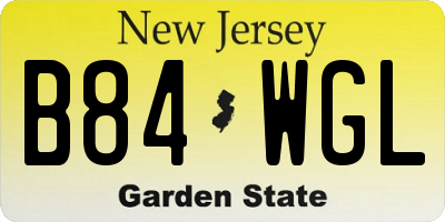NJ license plate B84WGL