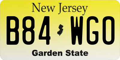 NJ license plate B84WGO