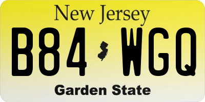 NJ license plate B84WGQ