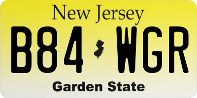 NJ license plate B84WGR