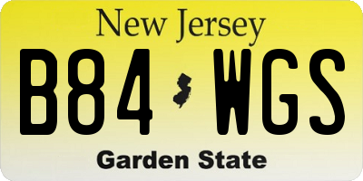 NJ license plate B84WGS