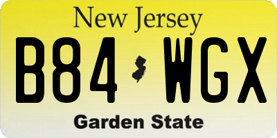 NJ license plate B84WGX