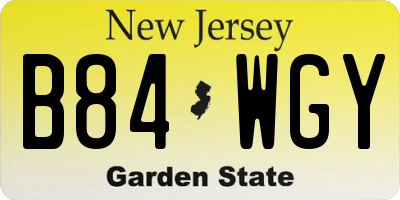 NJ license plate B84WGY