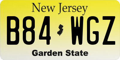 NJ license plate B84WGZ