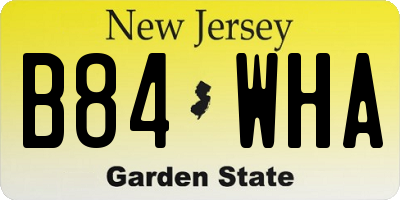 NJ license plate B84WHA