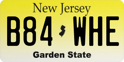 NJ license plate B84WHE