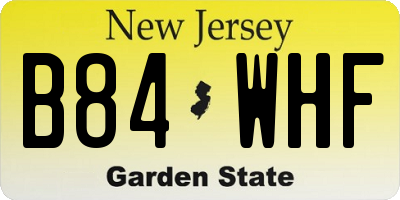 NJ license plate B84WHF