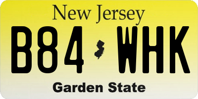 NJ license plate B84WHK