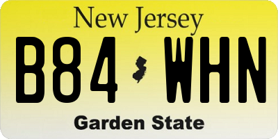 NJ license plate B84WHN