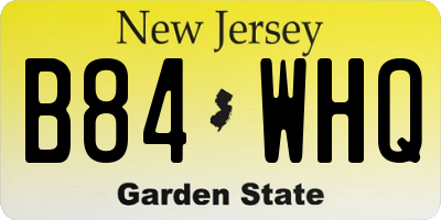 NJ license plate B84WHQ