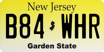 NJ license plate B84WHR