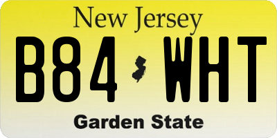 NJ license plate B84WHT
