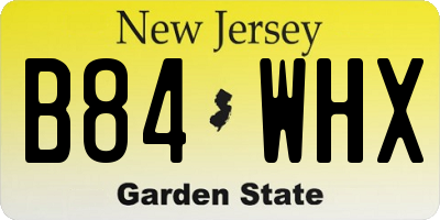 NJ license plate B84WHX