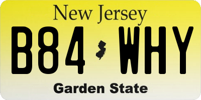 NJ license plate B84WHY