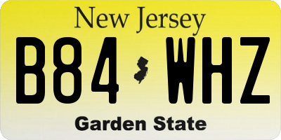 NJ license plate B84WHZ