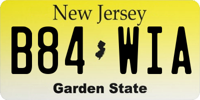 NJ license plate B84WIA