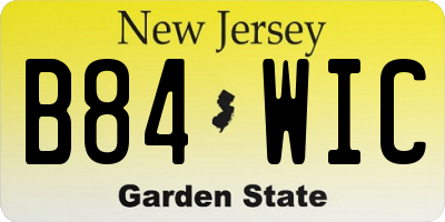 NJ license plate B84WIC