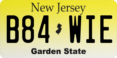 NJ license plate B84WIE