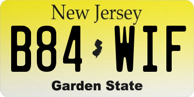 NJ license plate B84WIF