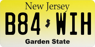 NJ license plate B84WIH