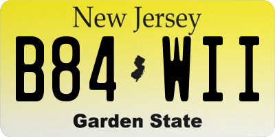 NJ license plate B84WII