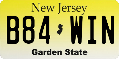 NJ license plate B84WIN