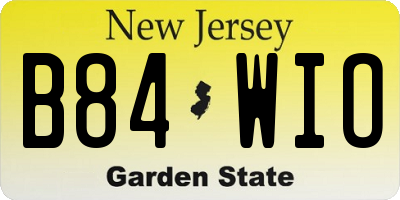 NJ license plate B84WIO