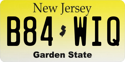 NJ license plate B84WIQ