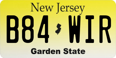 NJ license plate B84WIR