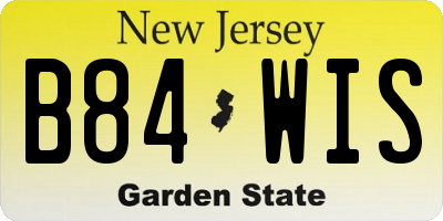 NJ license plate B84WIS