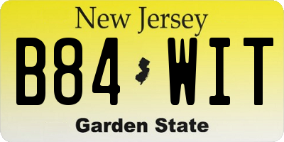 NJ license plate B84WIT