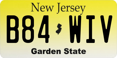 NJ license plate B84WIV