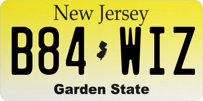 NJ license plate B84WIZ