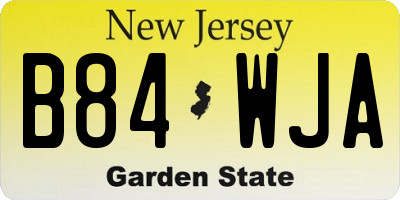 NJ license plate B84WJA