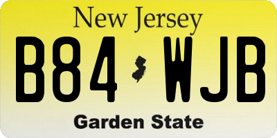 NJ license plate B84WJB
