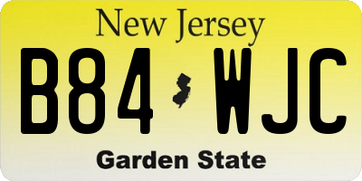 NJ license plate B84WJC