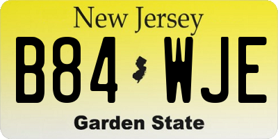 NJ license plate B84WJE