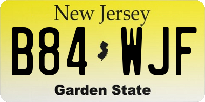 NJ license plate B84WJF