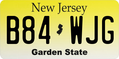 NJ license plate B84WJG