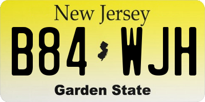NJ license plate B84WJH