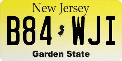 NJ license plate B84WJI