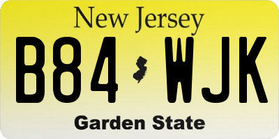 NJ license plate B84WJK