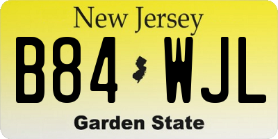 NJ license plate B84WJL
