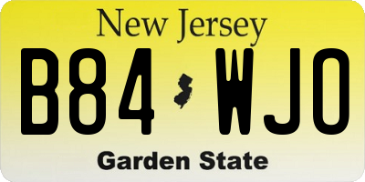 NJ license plate B84WJO
