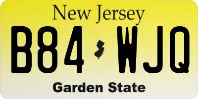 NJ license plate B84WJQ