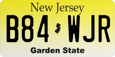 NJ license plate B84WJR